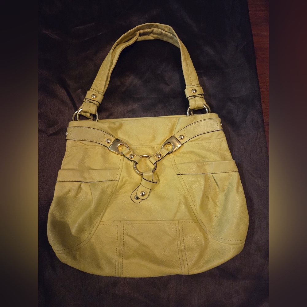 B Makowsky Yellow Leather Women's Bag